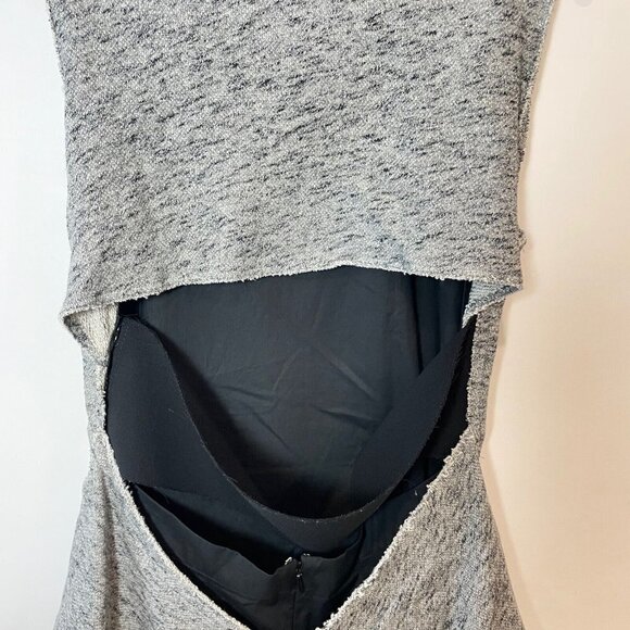Derek Lam 10 Crosby Artsy Sleeveless Open Back Fit & Flare Dress Gray 4 Knit - Picture 3 of 15